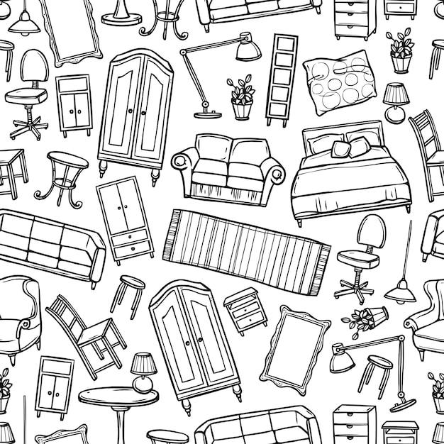 Furniture Seamless Pattern