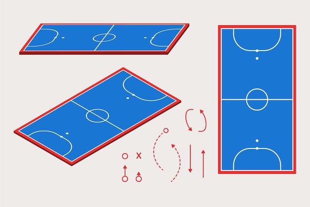 Free Vector futsal field in different perspectives