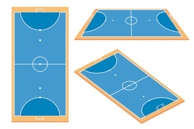 Free Vector futsal field in different perspectives