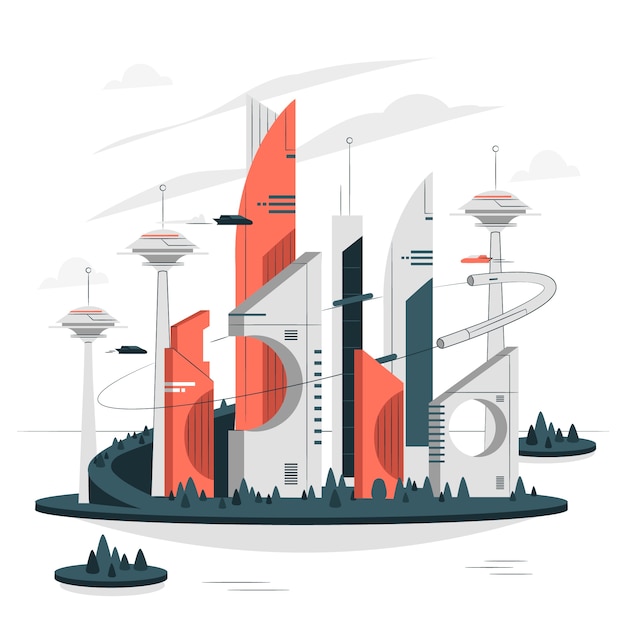 Free Vector future city concept illustration