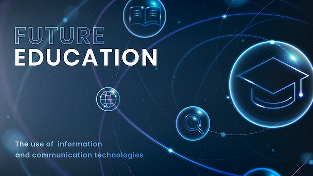 Future education technology template vector ad banner