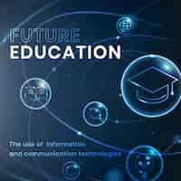 Free vector future education technology template vector social media post