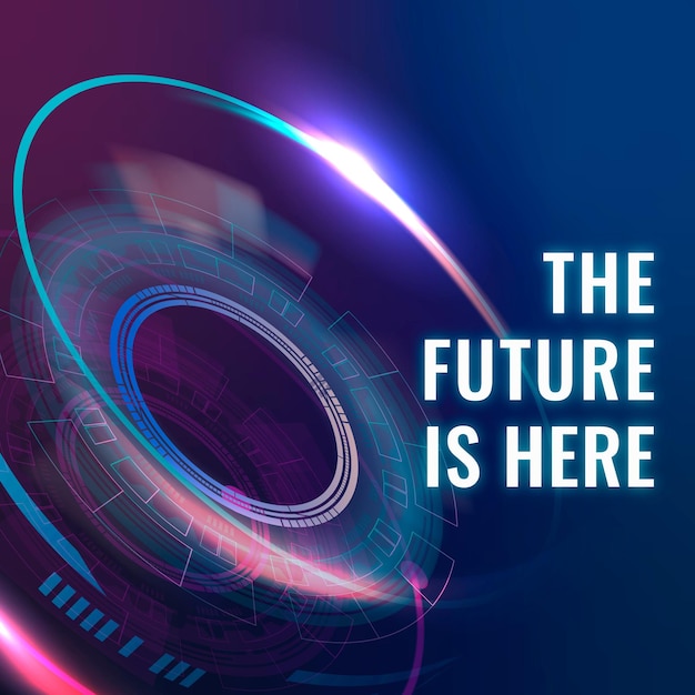 Free Vector future is here template vector ai technology social media post