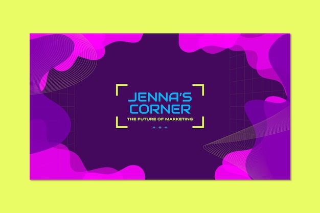 Futuristic abstract jenna's corner marketing youtube channel art