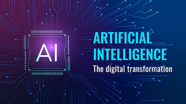 Futuristic AI technology template vector disruptive technology blog banner