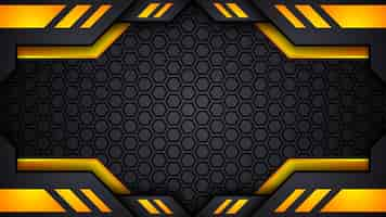 Free vector futuristic black and yellow gaming background