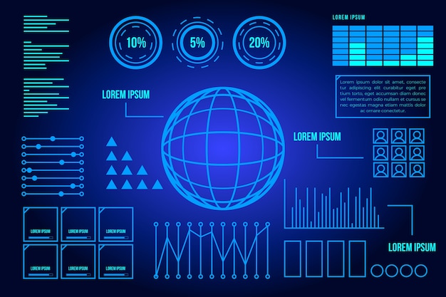 Free Vector futuristic blue design for earth