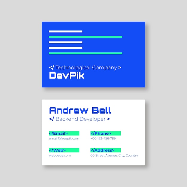 Futuristic blue technology business card