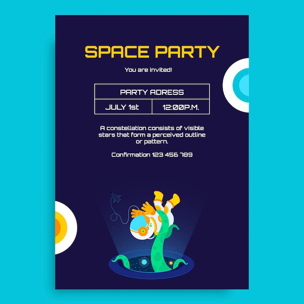 Free vector futuristic cool space invitation