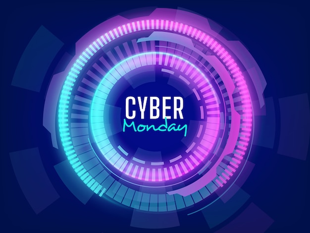 Futuristic cyber monday sale background with lights effects