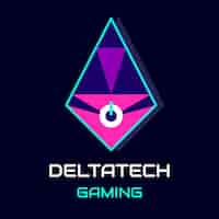 Free vector futuristic deltatech gaming logo