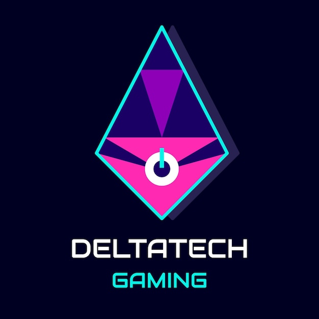 Free Vector futuristic deltatech gaming logo