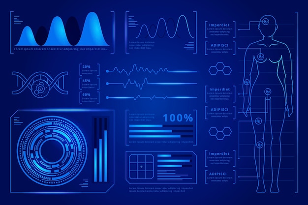 Free Vector futuristic design medical infographic