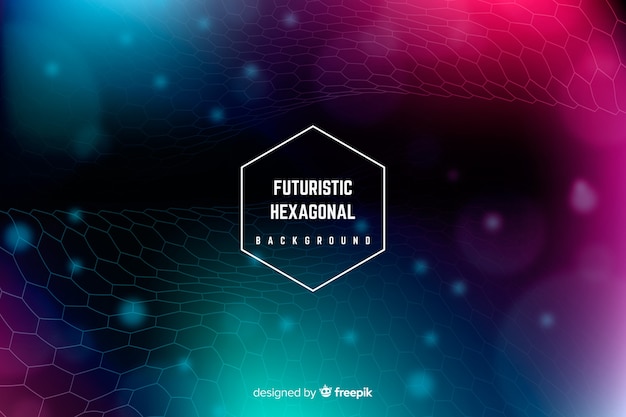 Free vector futuristic hexagonal net background