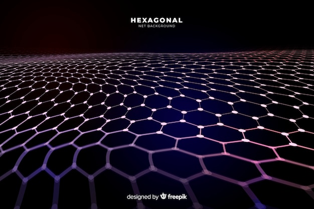 Free vector futuristic hexagonal net background