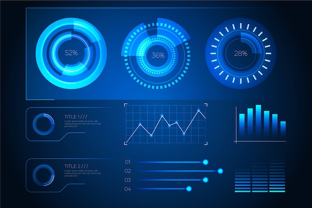 Free vector futuristic infographic elements design