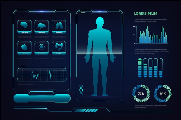 Free Vector futuristic infographic medical template