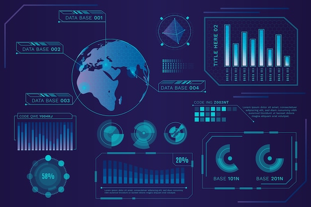 Futuristic infographics template concept