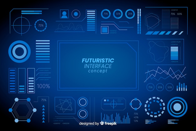 Free Vector futuristic inforgraphic element collection