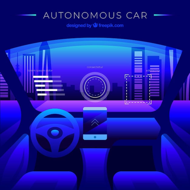 Futuristic interior design of autonomous car