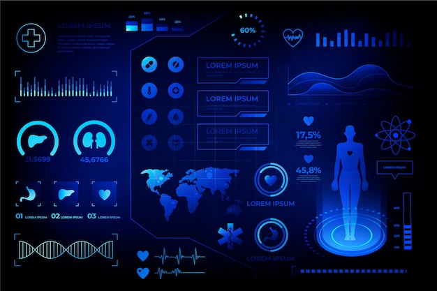 Free vector futuristic medical infographic style