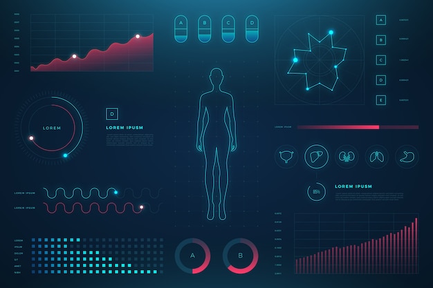 Free Vector futuristic medical infographic with details