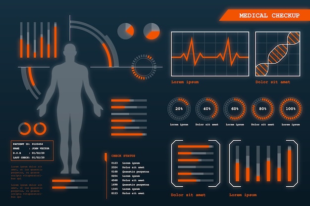 Free vector futuristic medical infographic