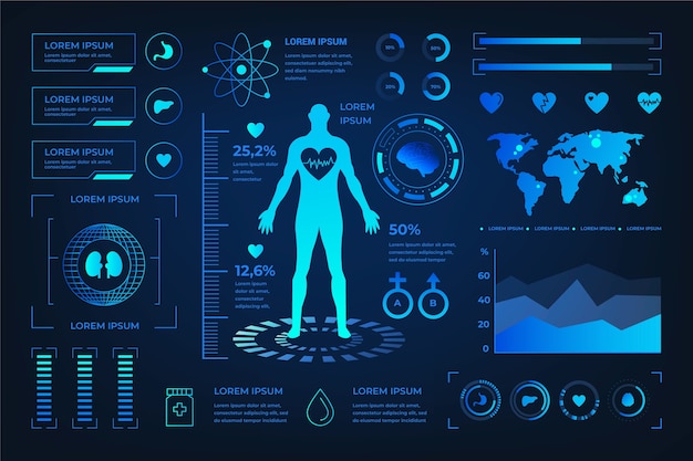 Free Vector futuristic medical infographic