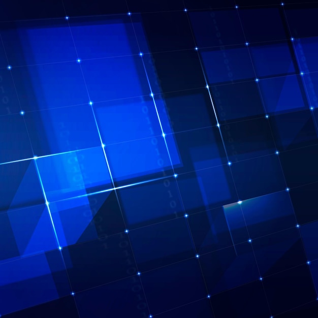 Free vector futuristic networking technology background in blue tone