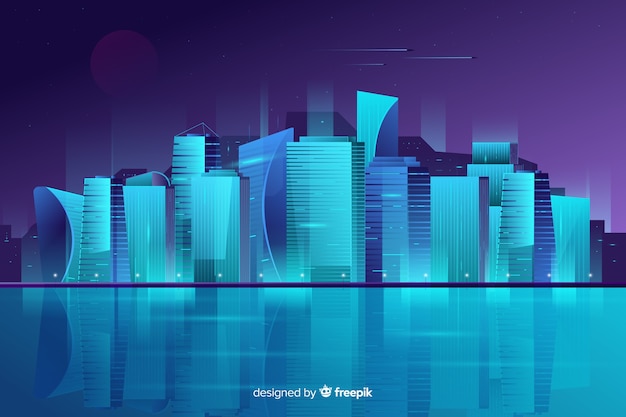 Futuristic night city background