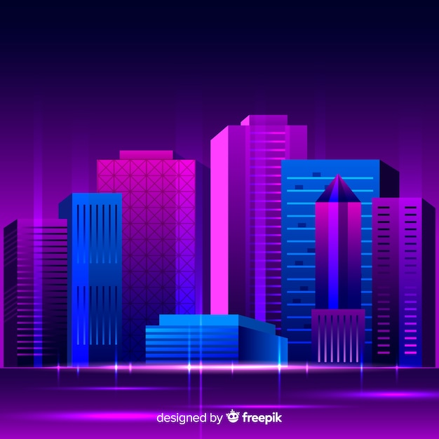 Futuristic night city background