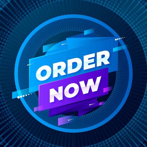 Free Vector futuristic order now promo banner