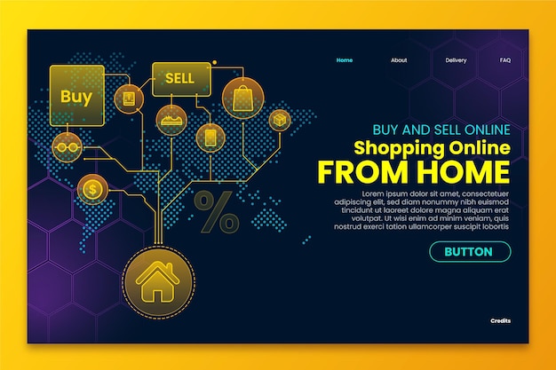 Free Vector futuristic shopping online landing page