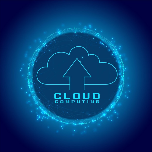 Free vector futuristic techno cloud computing background for web data storage