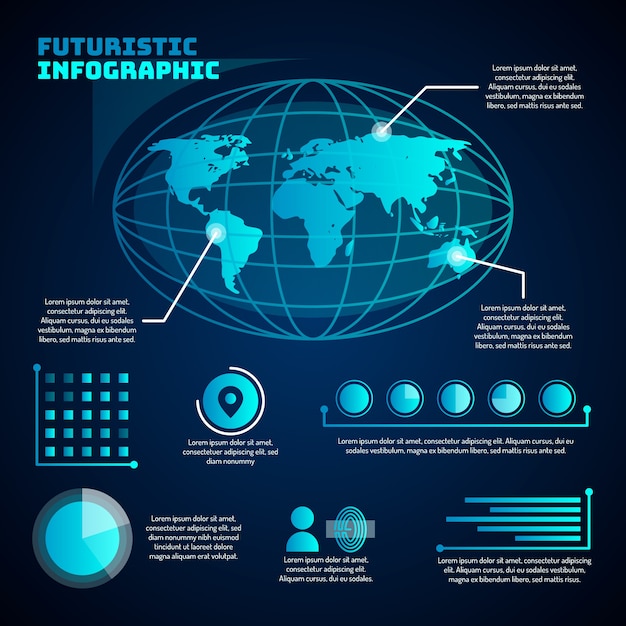 Free vector futuristic technology infographic