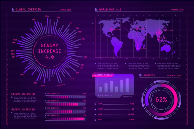 Free vector futuristic technology infographic