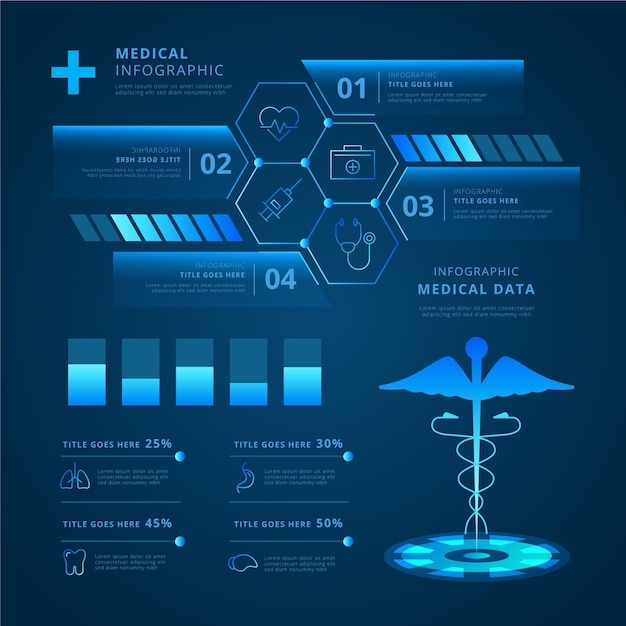 Free vector futuristic technology medical infographic