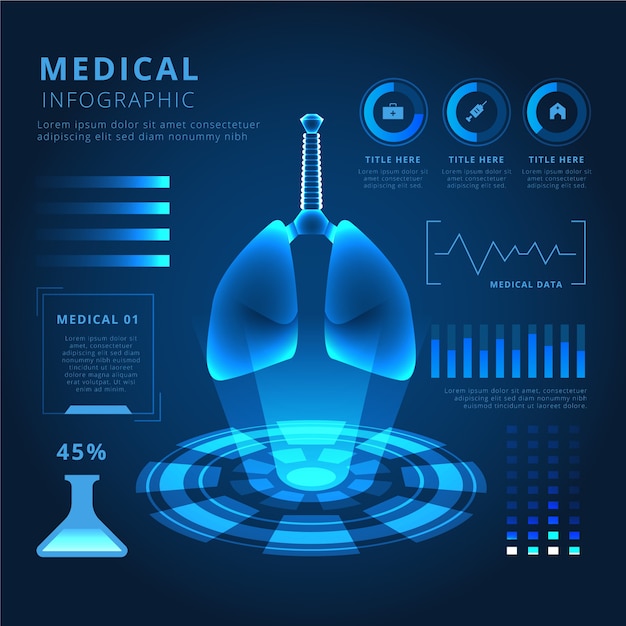 Futuristic technology medical infographic