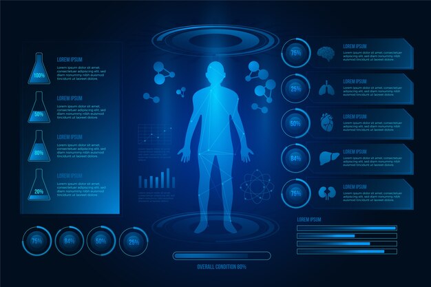 Futuristic technology medical infographic