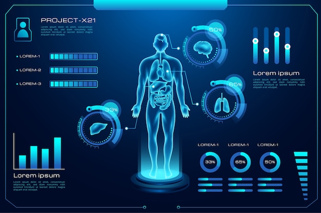 Futuristic technology medical infographic