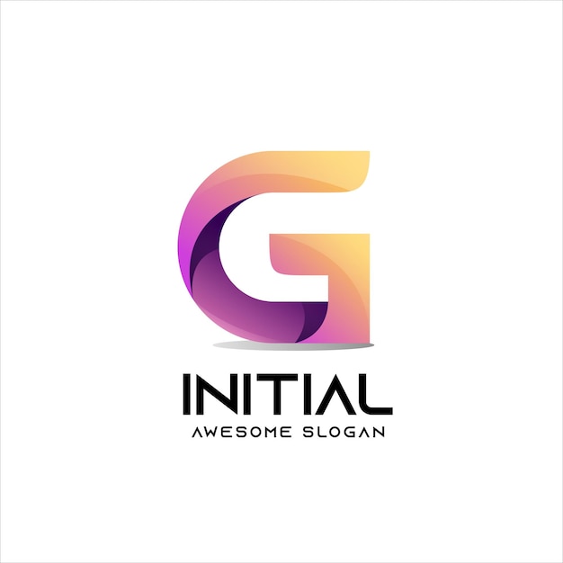 G letter logo initial gradient colorful