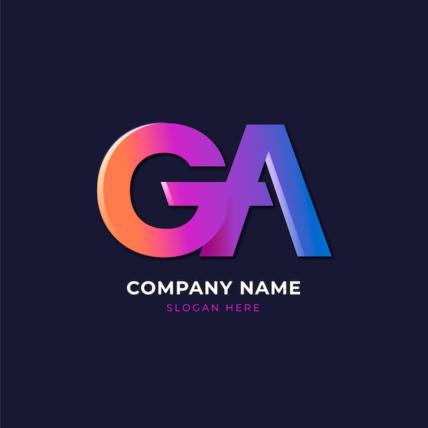 Free vector ga monogram logo design template