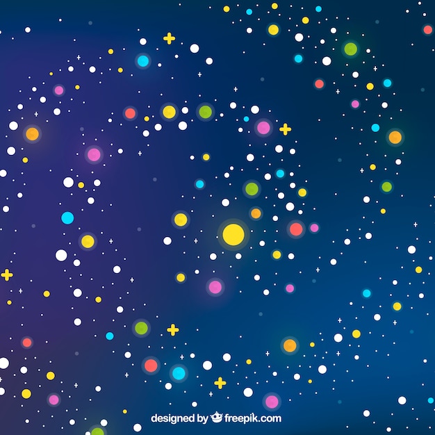 Free Vector galaxy background with colorful planets