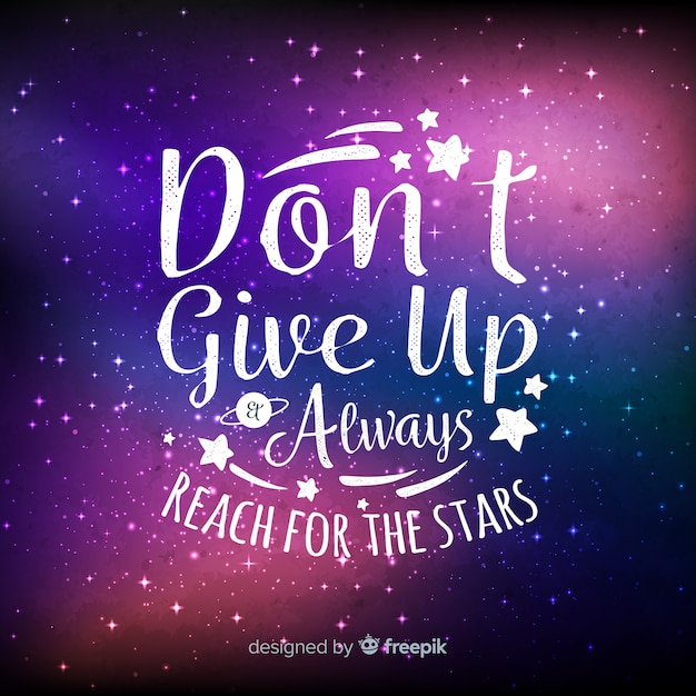 Galaxy background with quote design