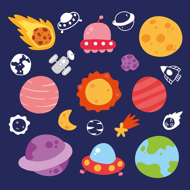 Free Vector galaxy elements collection