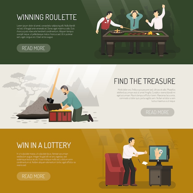 Free vector gambling banners set