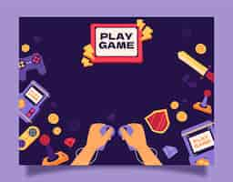 Free vector game night  photocall template