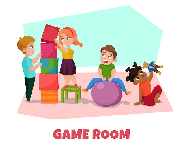 Free Vector game room illustration