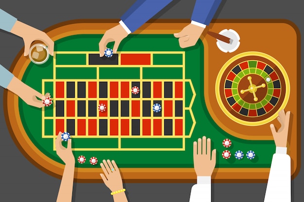 Free Vector game of roulette top view