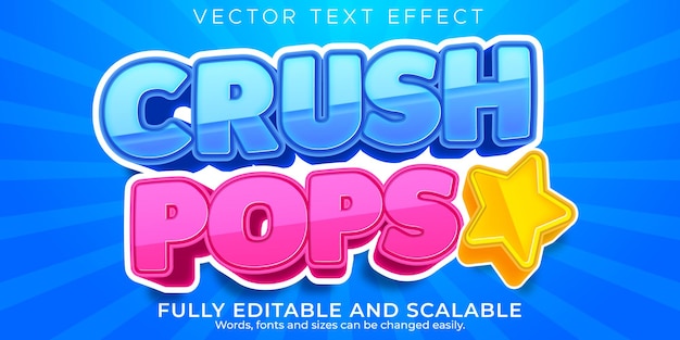 Game text effect, editable cartoon and cyber text style